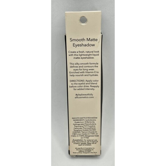 e.l.f. Beautifully Bare Smooth MATTE Eyeshadow Nude Linen .22 FL.OZ. NIB - Picture 2 of 2